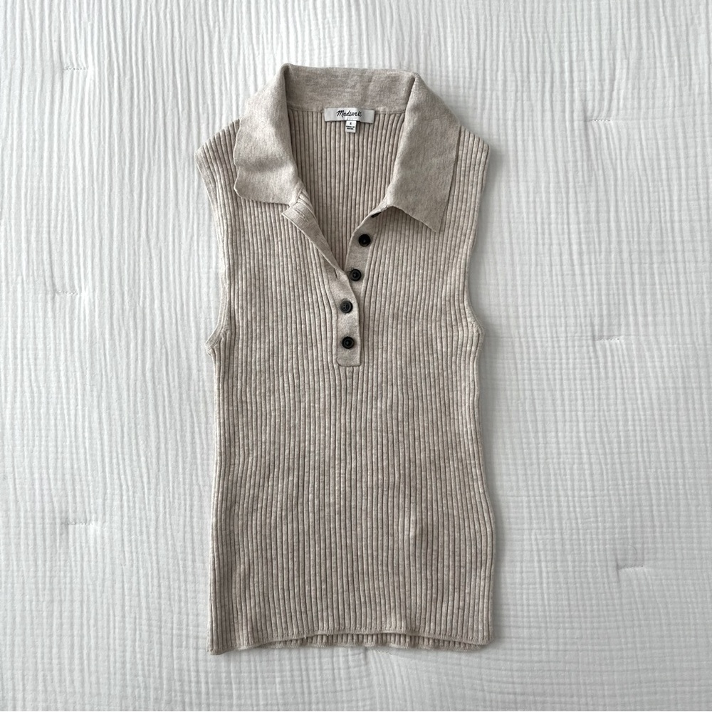 Madewell Owen Polo Sweater Tank, size S